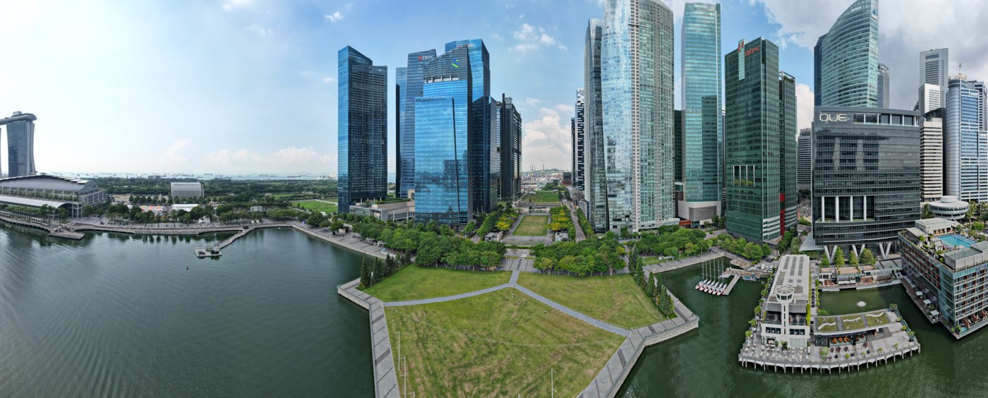 Singapore skyline overlooking Marina Bay